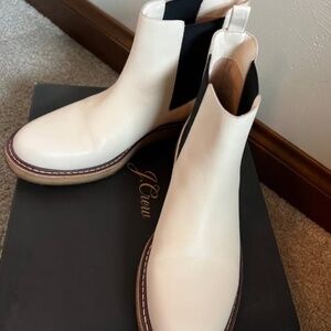 J Crew Leather crepe-sole pull-on Chelsea Boot